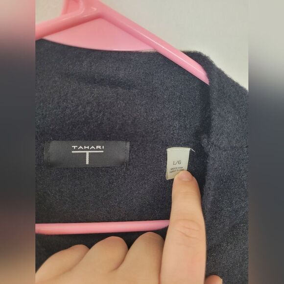 Tahari T Chenille Thick Knit Oversized Sweater Mock Neck Black Minimalist Large - Picture 11 of 12